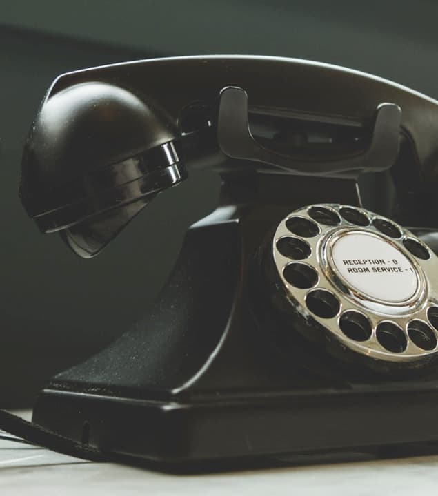 vintage black rotary dial telephone